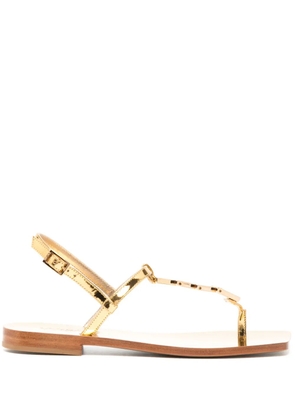 Versace leather T-strap sandals - Gold