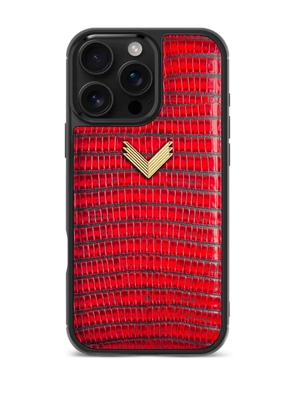 VELANTE lizard-skin iPhone 16 Pro case - Red