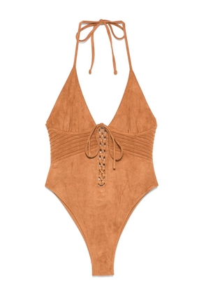 Frankies Bikinis x Bella Hadid Barrel swimsuit - Brown