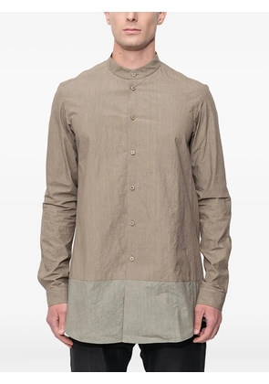 Devoa mandarin-collar panelled shirt - Neutrals