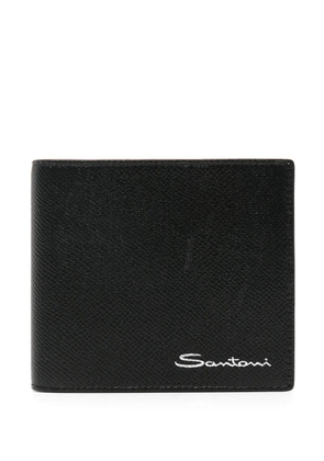 Santoni bi-fold leather wallet - Black