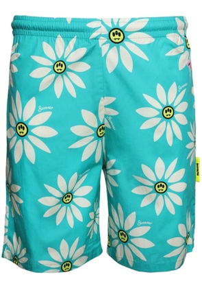 BARROW poplin-texture shorts - Blue