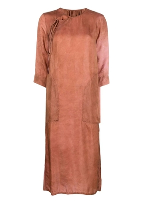 Uma Wang satin side-tie midi dress - Brown