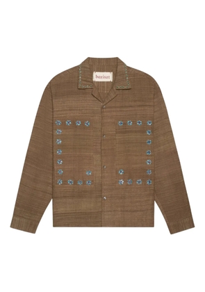 Baziszt Nouac floral-embellished shirt - Brown