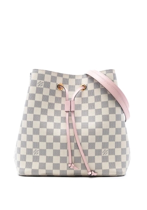Louis Vuitton Pre-Owned 2019 Damier Azur Neonoe MM bucket bag - White