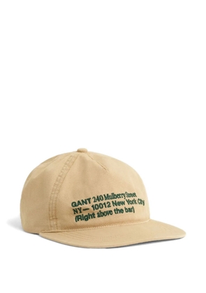 GANT 240 Mulberry Street embroidered organic-cotton cap - Neutrals