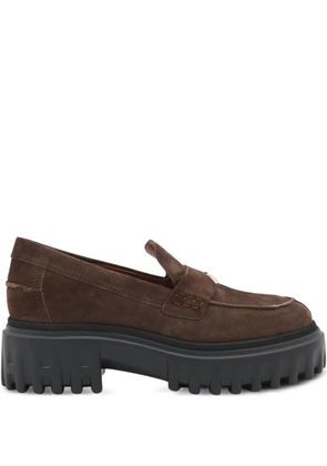 Hogan platform suede loafers - Brown