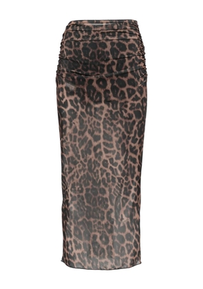 Aniye By leopard-print mesh skirt - Neutrals