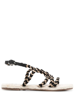 Manebi flat rope sandals - Black