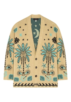 Alanui Echoes of the Island palm-tree cardigan - Neutrals