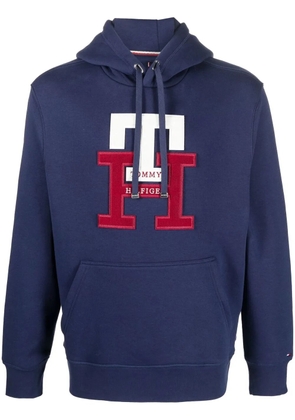 Tommy Hilfiger logo-appliqué cotton-blend hoodie - Blue