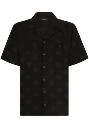 Dolce & Gabbana DG monogram-jacquard silk shirt - Black