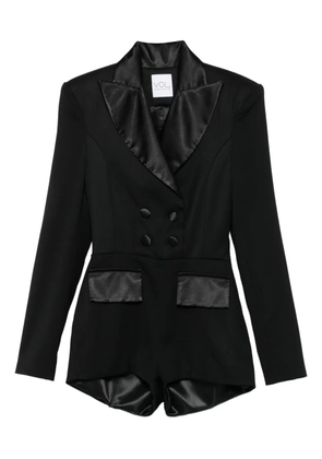 Vestiaire d'un Oiseau Libre satin-lapel tuxedo jumpsuit - Black