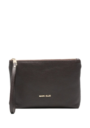 Marc Ellis logo-plaque clutch bag - Brown