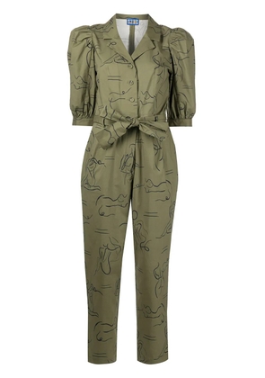 Lhd Casitas abstract-print jumpsuit - Green
