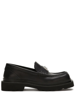 Dolce & Gabbana logo-plaque leather loafers - Black