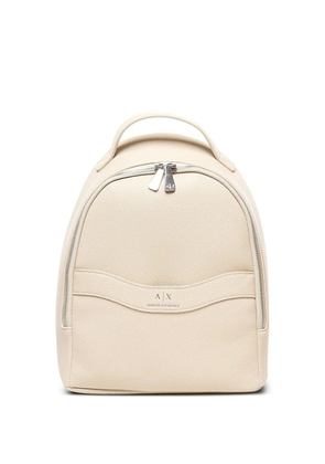 Armani Exchange logo-stamp top-handle backpack - Neutrals