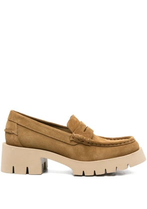 Pedro Garcia penny-strap heeled loafers - Neutrals