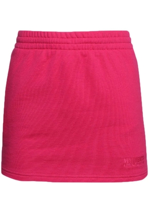 VETEMENTS embroidered-logo mini skirt - Pink