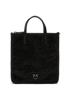 PINKO rhinestone-embellished tote bag - Black