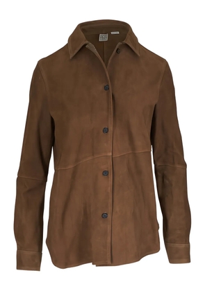 TOTEME button-fastening leather shirt - Brown