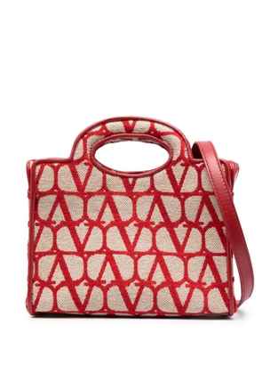 Valentino Garavani mini Le Troisième jacquard tote bag - Red