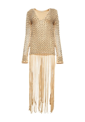 diotima sequins-embellished fringe maxi dress - Neutrals