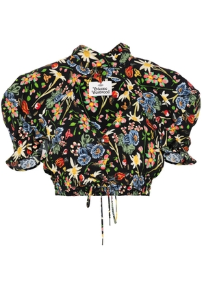Vivienne Westwood floral cropped blouse - Black