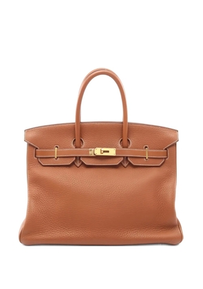 Hermès Pre-Owned 2009 35 birkin top-handle leather handbag - Brown