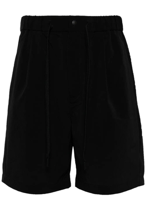Snow Peak logo-print velvet shorts - Black