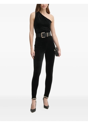 GUESS USA one-shoulder velvet jumpsuit - Black