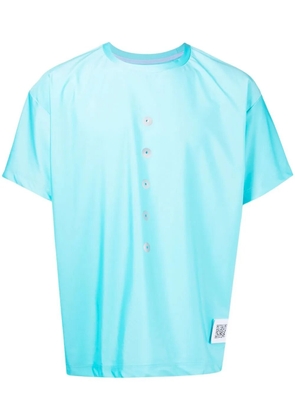 Fumito Ganryu floral detail T-shirt - Blue