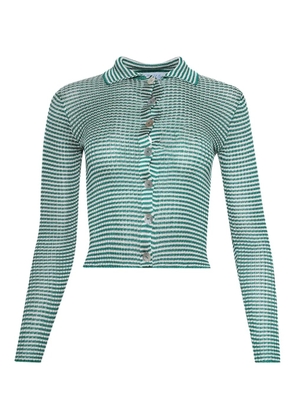 Calle Del Mar micro-stripe long-sleeve cardigan - Green