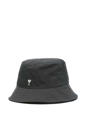 AMI Paris Ami De Coeur-logo bucket hat - Grey