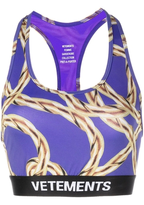 VETEMENTS gold-chain sports bra - Purple