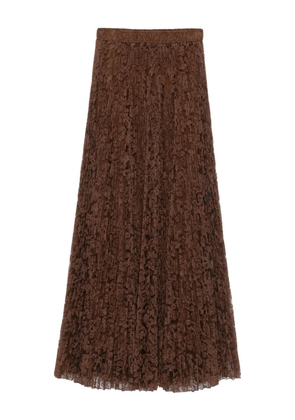 Ermanno Scervino pleated lace maxi skirt - Brown