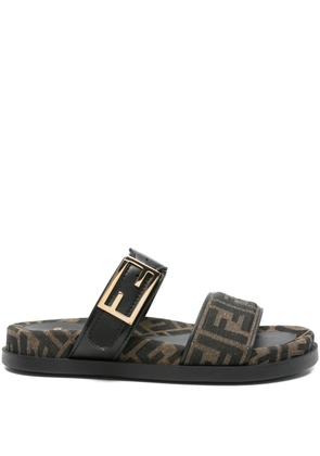 FENDI Feel FF-logo buckle sandals - Brown