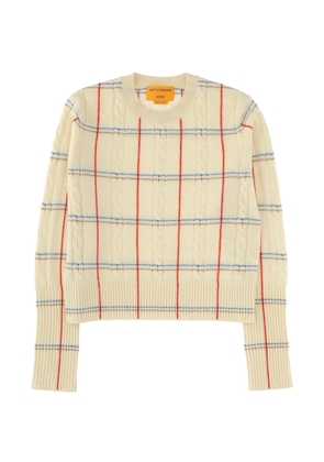 Guest In Residence cable-knit plaid sweater - Neutrals