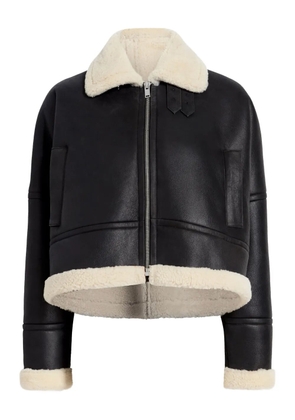 Proenza Schouler leather shearling-linen jacket - Black