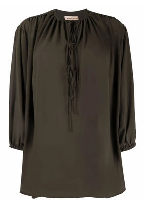 Blanca Vita Begonia lace-up front blouse - Green