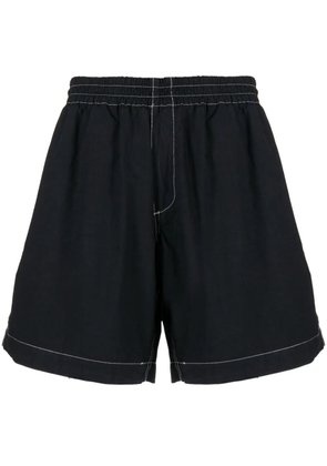 Sunnei contrast-stitching cotton shorts - Black