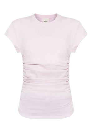 ISABEL MARANT gathered-detail cotton t-shirt - Pink