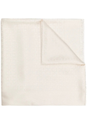 Ferragamo jacquard Gancini shawl - White