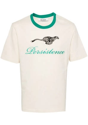 Wales Bonner logo-embroidered organic cotton T-shirt - Neutrals