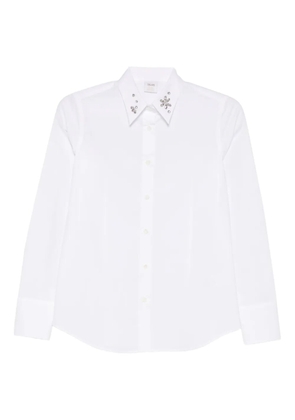 Caliban long-sleeved embellished shirt - White