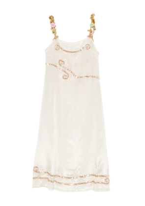 BODE Lido strappy embellished dress - Neutrals