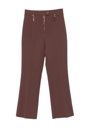 Elisabetta Franchi zip-detail flared trousers - Brown