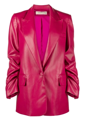 Blanca Vita faux-leather single-breasted blazer - Pink
