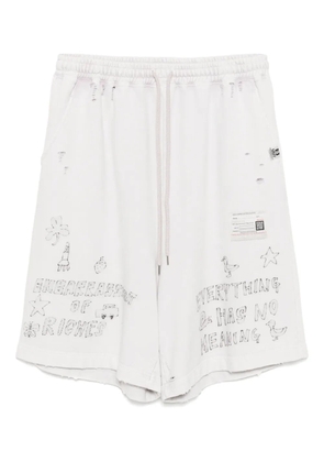 Maison MIHARA YASUHIRO bleached graffiti-print shorts - Pink