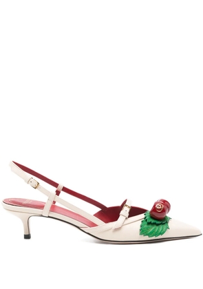 Valentino Garavani floral slingback pumps - White